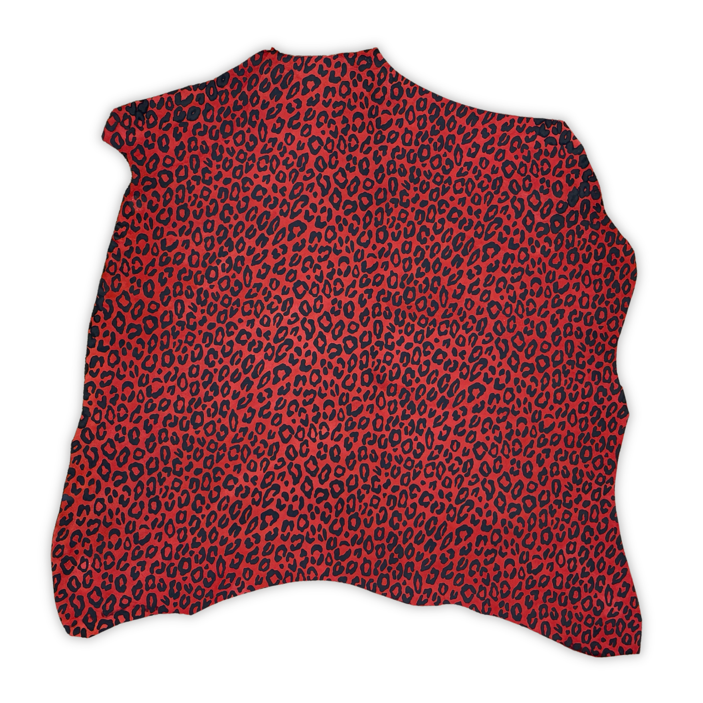 Suede Leopard Print Leather Hide – Red/Black
