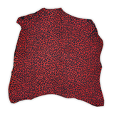 Suede Leopard Print Leather Hide – Red/Black