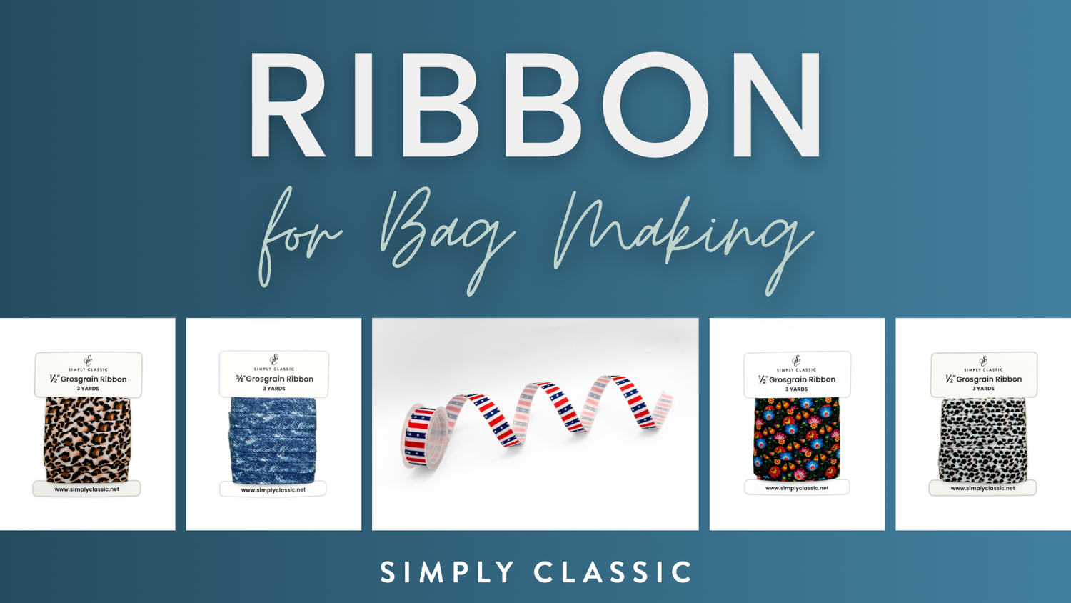 Simply Classic ribbon for bag making
