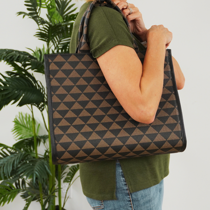 Geometric Triangles Vinyl –  Black/Brown