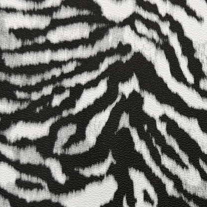Zebra Print Faux Leather – White/Black