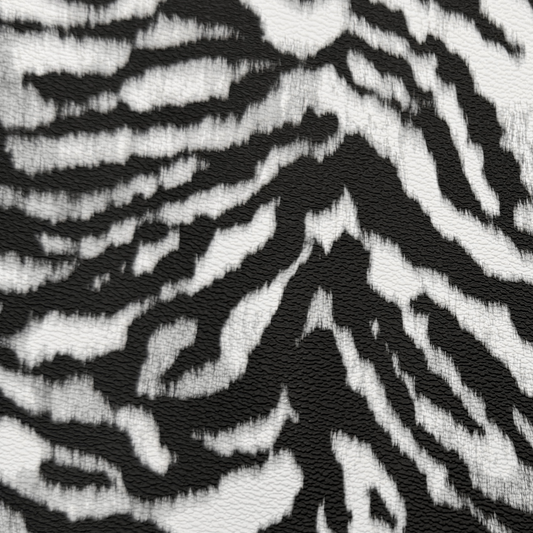 Zebra Print Faux Leather – White/Black