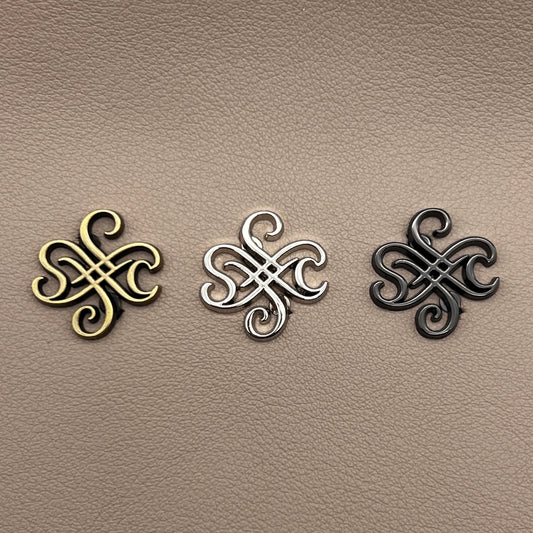 Signature Scroll Motif Metal Bag Tag image 0