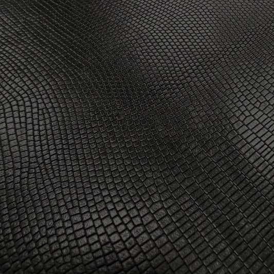 Italian Leather Hide | Black Lizard image 0