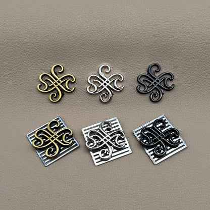 Signature Scroll Motif Metal Bag Tag image 3