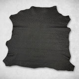 Italian Leather Hide | Very Dark Brown Embossed Ostrich image 1