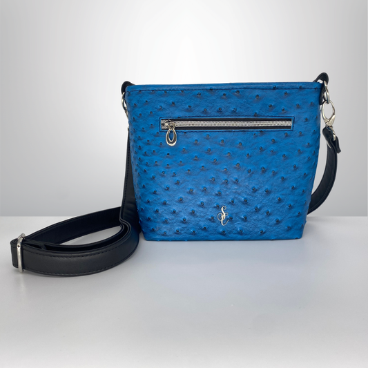 Ostrich Faux Leather – Bright Blue