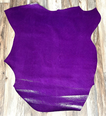 Italian Leather Hide | Purple Crackle image 1