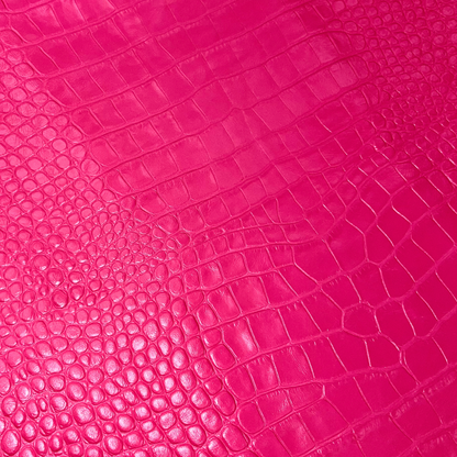 Italian Leather Hide – Pink Embossed Crocodile