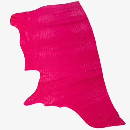 Italian Leather Hide – Pink Embossed Crocodile
